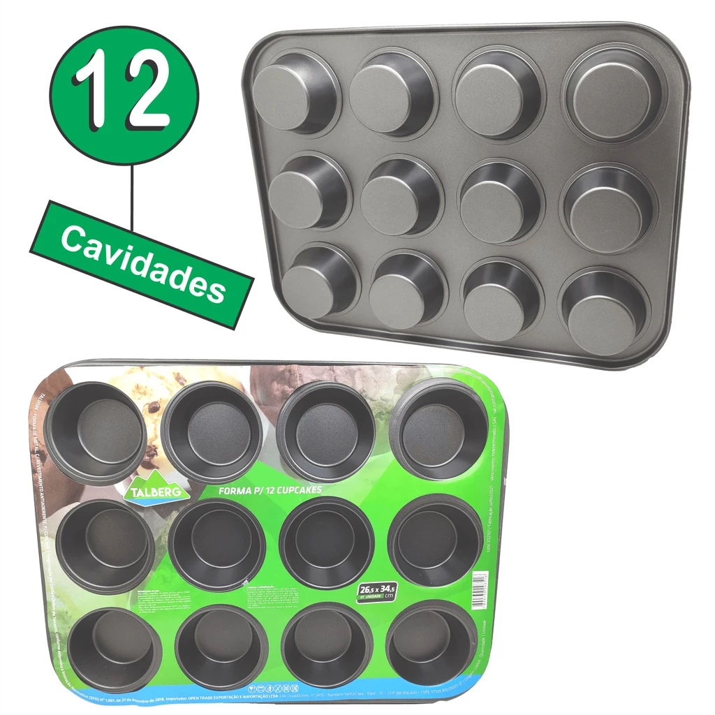 Forma Antiaderente Teflon com 12 Cavidades para Pão de Queijo Forma Antiaderente Teflon com 12 Cavidades para Pão de Queijo