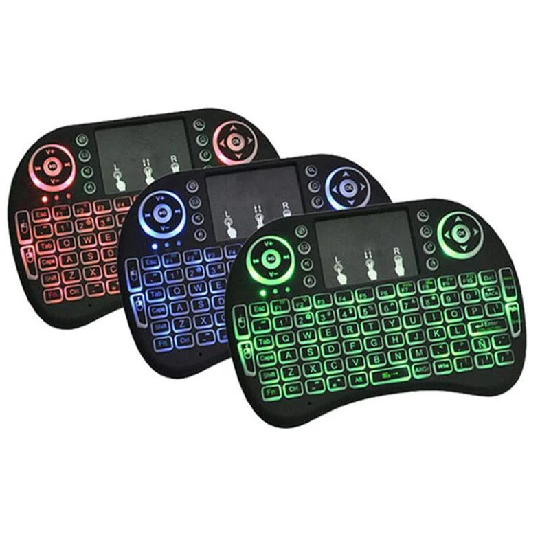 Mini Teclado Controle Sem Fio Para Smart Tv Tv Box Pc - Iluminado