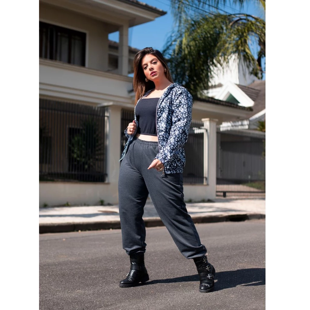 Calça Plus Size de Moletom Jogger Tamanhos Grandes 1135