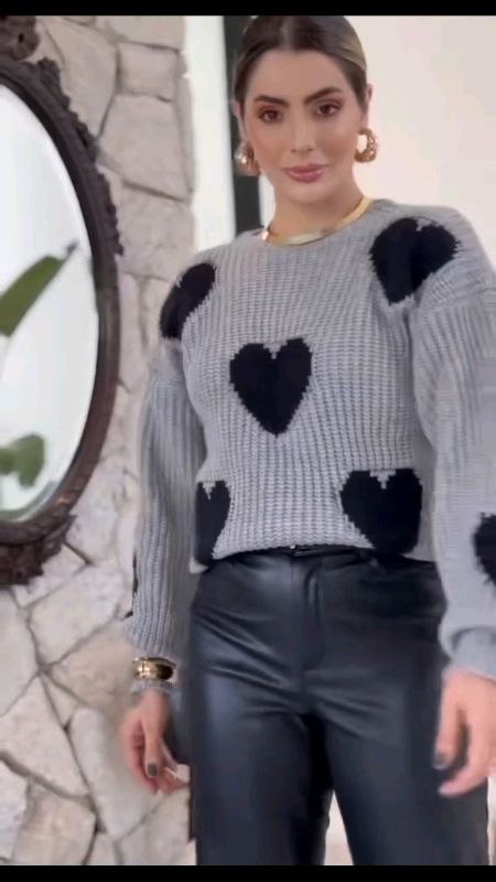 Blusa de Tricô Feminina #inverno #blusatrico #blusafeminina #shopee