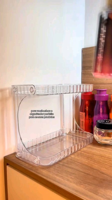 Organizador Prateleira Diamante Acrílico Porta Maquiagem Beleza linhas. #organizadordeacrilico #prateleira #oganizador