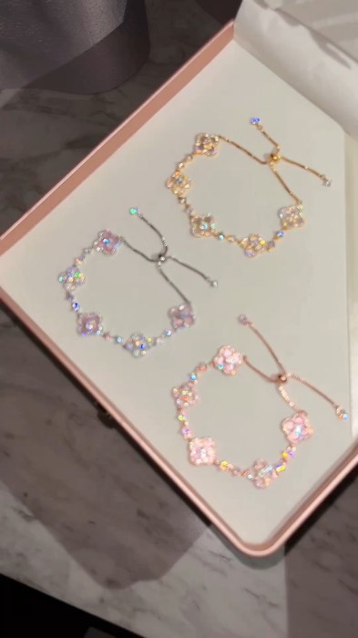 muita lindeza e delicadeza 😻🩷#Delicadeza #pulseira #bracelete #shopeebr #brilho #elegancia #achadinhos