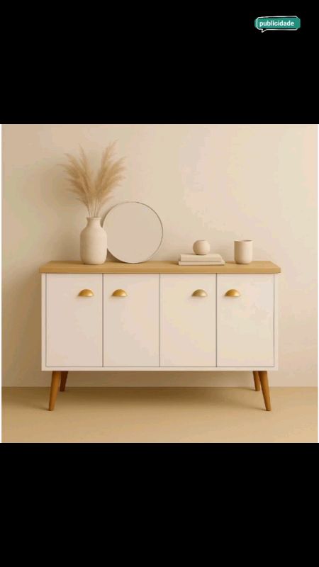 Aparador Buffet E&A 4 Portas com Pés Retro Cantinho Do Café - Cor#aparadorBuffet #aparadorretro