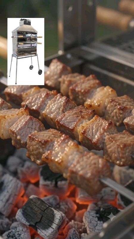 Carrinho Churrasqueira 80 Espetinho Movel Inox #carrinhochurrasqueira #churrasquinho #churrasqueira #espetinho #gastronomia #vendasderua #churrasco
