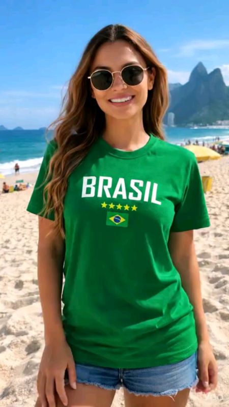 Modelo casual da seleção, mais simples e barato para uso no dia a dia.#camisetabrasilfeminina#
