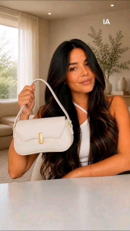 bolsa branca feminina baguete elegante metal dourado moda