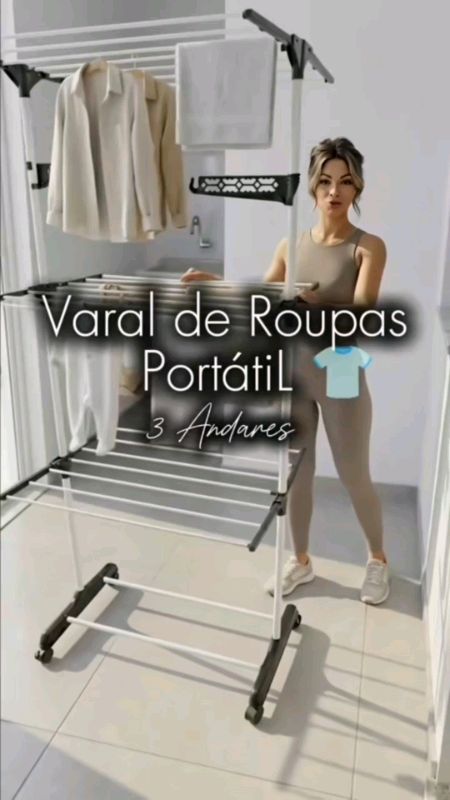 Varal de Chão ✨️🤌🏻 #varaldechao #varal #chao #lar #roupa