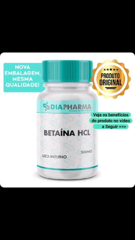 Betaina HCL 300mg - 90 Capsulas #betaina #hcl #capsulas #suplemento #Promo #viral #publi #shoppe