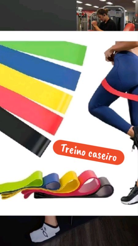 Kit 5 Faixas Elásticas Exercícios Academia Treine Em Casa por R$10,00. #achadinhos #achados #treino #casa #kits