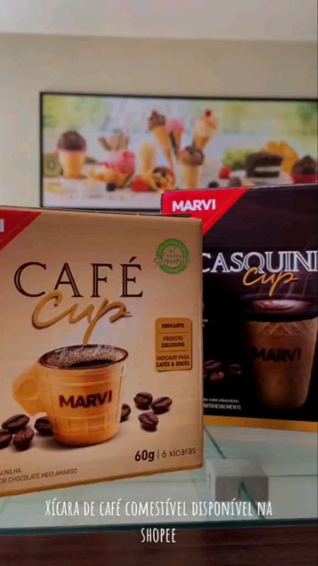 Café Cup Xicara Casquinha com Chocolate Comestível Marvi c/ 6 Unid #xicaracasquinhadechocolate #casquinhadechocolatepracafe