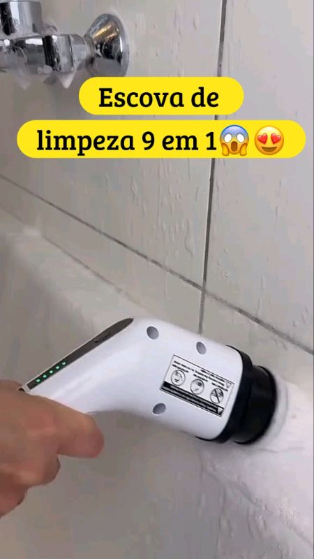 Escova de limpeza 9 em 1😱 CLICK NA SACOLINHA LARANJADA E GARANTA A SUA #escovadelimpeza #escovaeletrica #escova9em1
