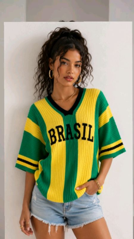 Blusa tricot croche Brasi feminina. #blusabrasil #FemininaBrasil #blusatricot #blusacroche #lookcopa