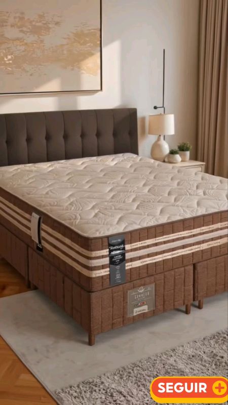 Cama Box King Colchão + Box 193x203x76 com Espuma Látex Robust!#box#king#colchao