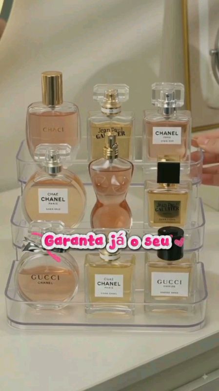 🎀Voce precisa desse expositor de perfumes 3 andares 😍💖 #perfume #perfumes #guardarperfume #organizacao #penteadeira