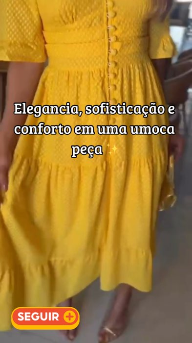 ￼Vestido Feminino Midi Laise Forrado Decote V Manga 3/4 Confortável e Elegante Festa Igrejas#Vestido #Midi