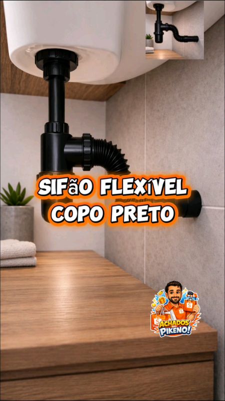 Adicione no carrinho👆🏻 Sifão Flexível para Lavatório #Sifão #Banheiro #SemVazamento #casa