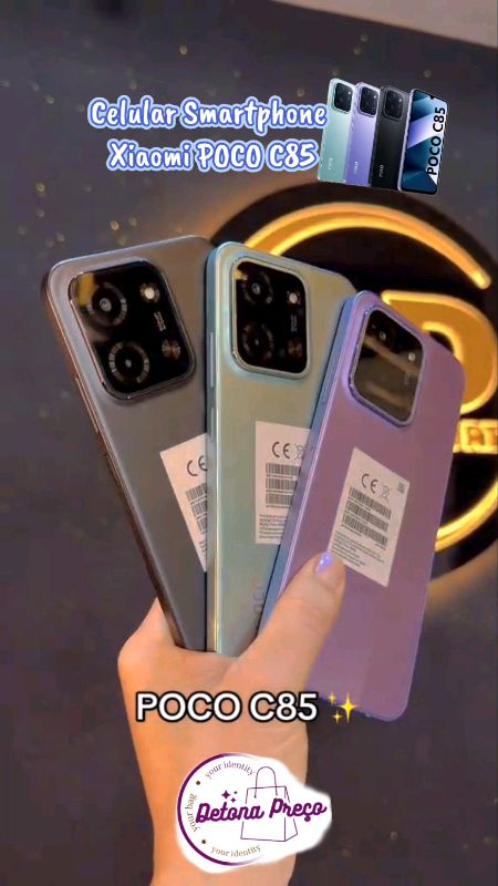 Celular Smartphone Xiaomi POCO C85 4G,Tela LCD 6.9", Câmera 50MP#CelularPoco#SmartphonePoco#Xiaomi#C85#AparelhoCelular#TelefoneCelular#Celular