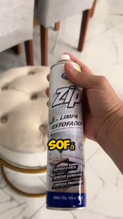 Espuma Spray Zip Clean 300ml Limpa a Seco Sofá, Estofado, Banco de Carro Limpeza Profunda #espuma #spray #sofá #estofado #limpeza #estofado #seco