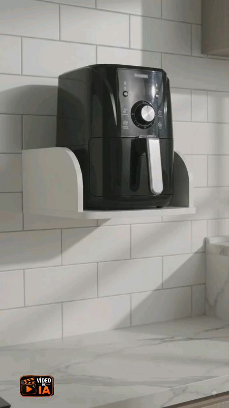 Transforme sua cozinha com estilo e organização! Corre ver o suporte ideal para sua airfryer! #CozinhaOrganizada #SuporteAirfryer #Decoração
