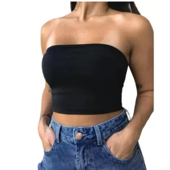 Blusa Tomara que Caia CROPPED TOP FAIXA BLUSINHA TOMARA QUE CAIA Tampa Seios