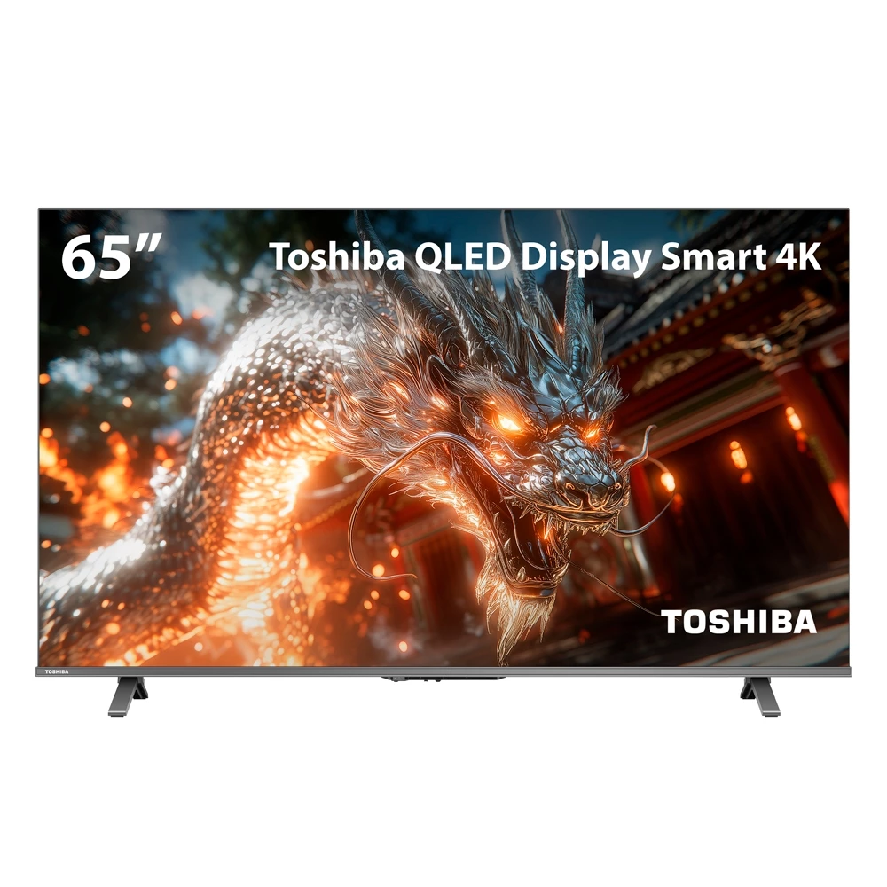 Smart TV QLED 65 4K Toshiba 65C450NS Google TV 4 HDMI 2 USB Wi-Fi