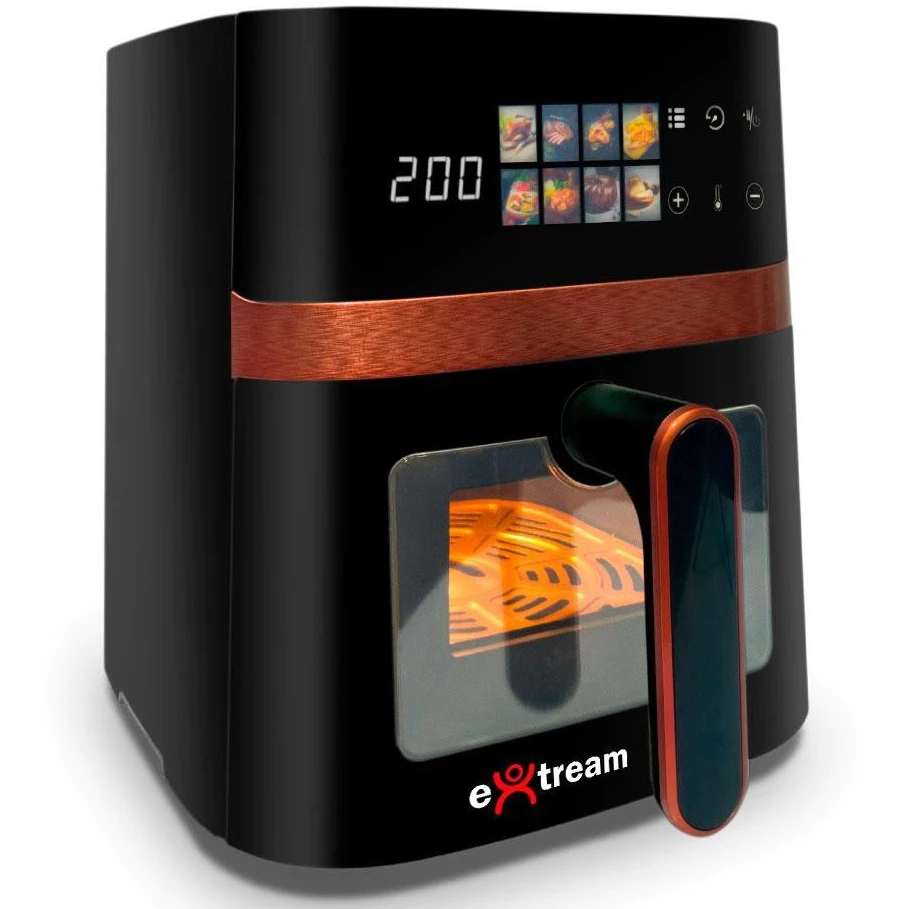 Air Fryer Fritadeira Elétrica Digital Extream 5,5L Preto e Cobre