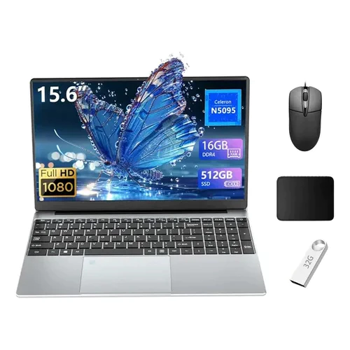 Notebook Gamer 15,6 Polegadas Intel N5095 (2025) - 16GB RAM + 512GB SSD, Live Streaming, Leve e Rápido