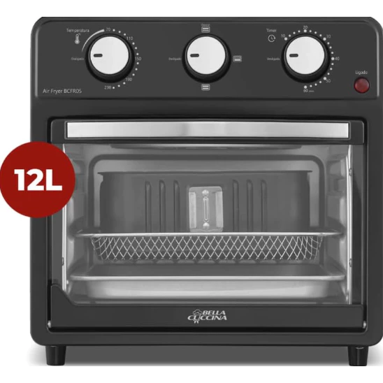 Air Fryer Bella Cuccina 12 Litros Forno 2 Grelhas Fritadeira Panela 1500W AirFryer Britânia