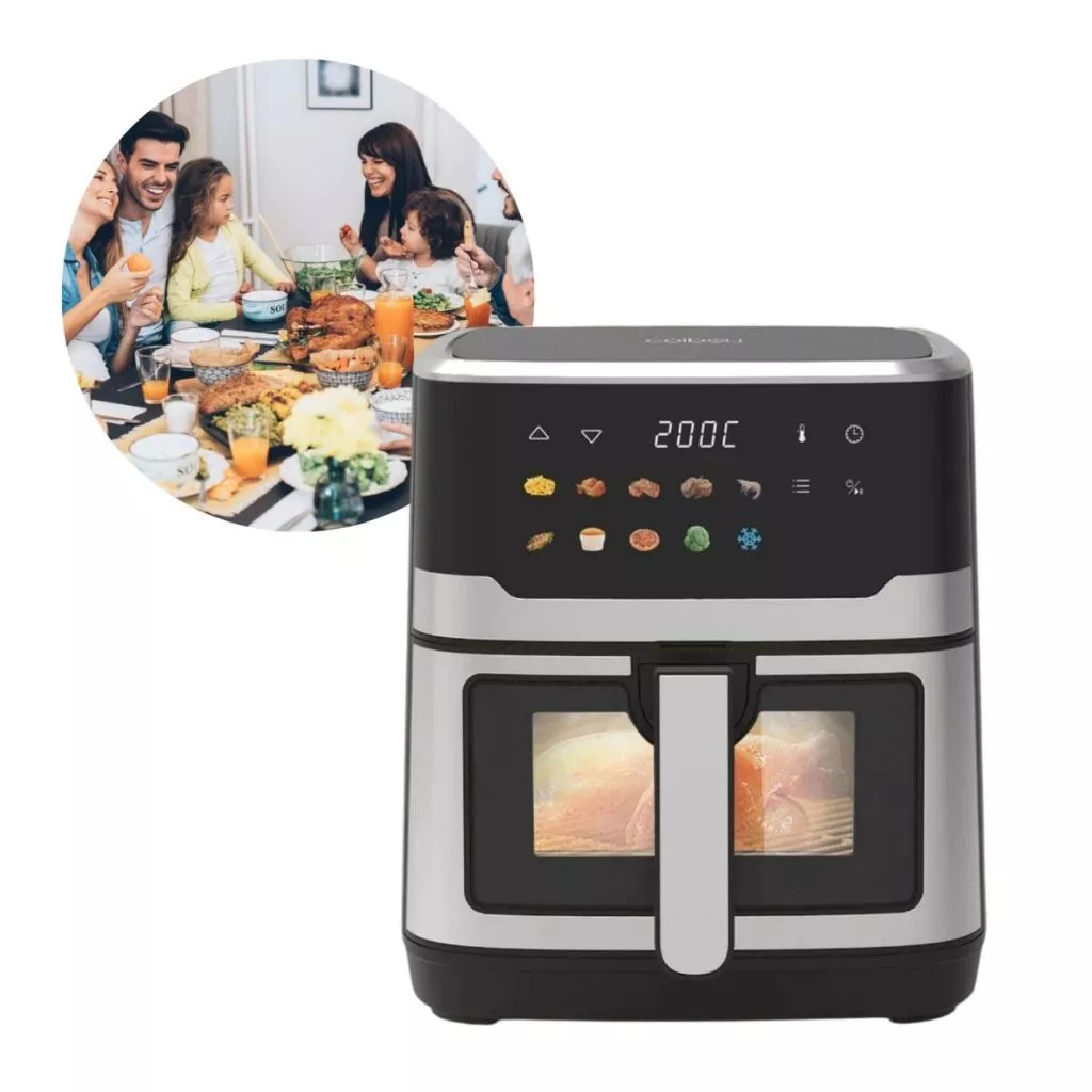 Air Fryer 6.5L / Forno Elétrico 3 em 1 Fritadeira Elétrica Air Fryer Botão Air Fryer Coibeu 110V