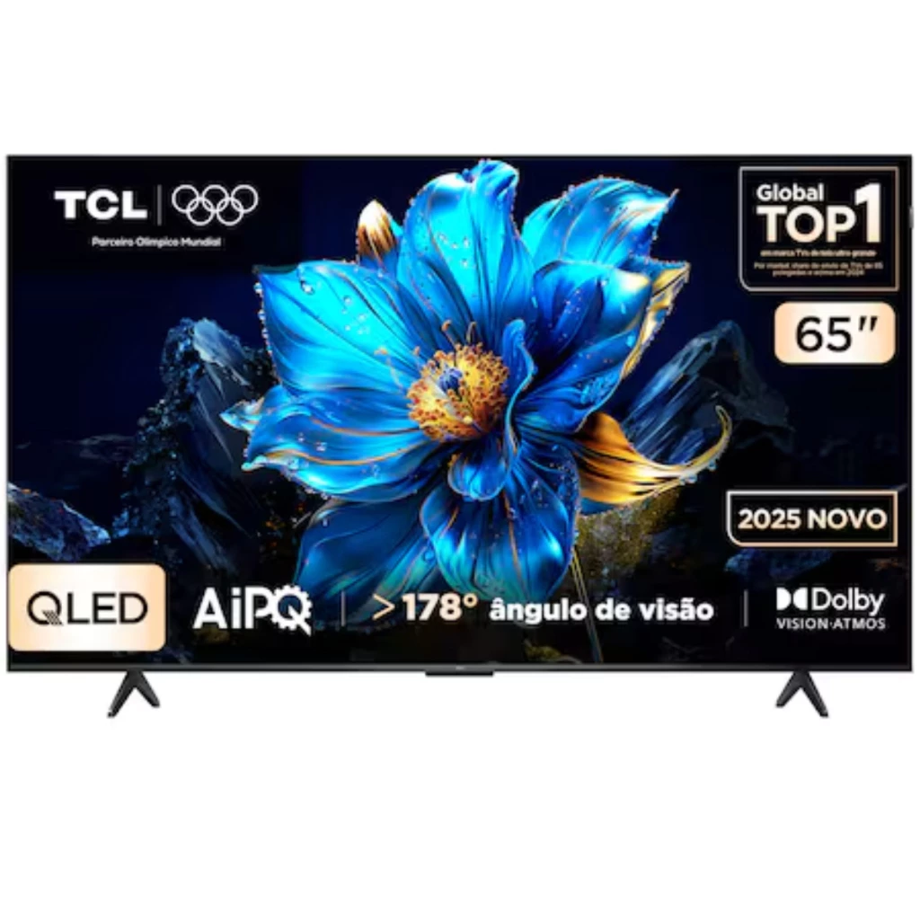 Smart TV 65" TCL QLED 4K Ultra HD 65P7K com Sistema Operacional Google TV HDR10+ HDMI 2.1 Dolby