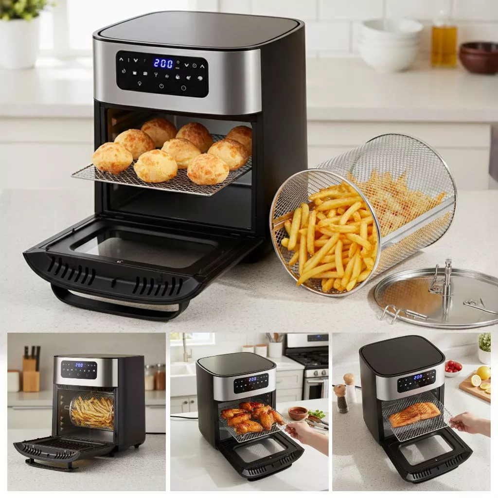 Fritadeira Eletrica Airfryer Sem Óleo 12l Antiaderente Preto