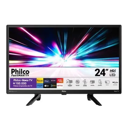 Smart TV 24" Philco PTV24G5YR2CP Roku TV Dolby Audio