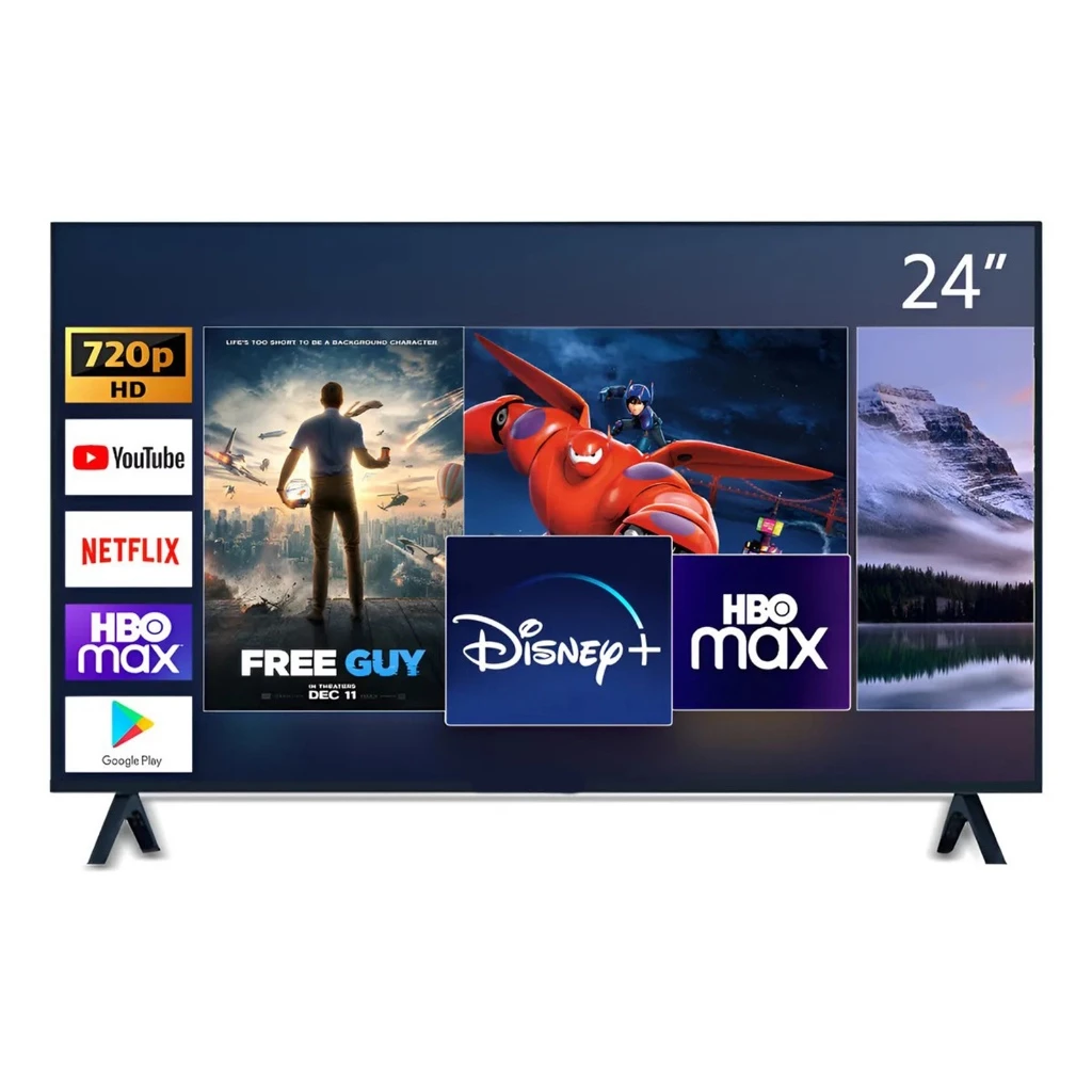 Smart TV RAY VASI LED HD De 24 Polegadas Android TV HDMI USB Wi-Fi 100/240V Com Controle Remoto Padrão