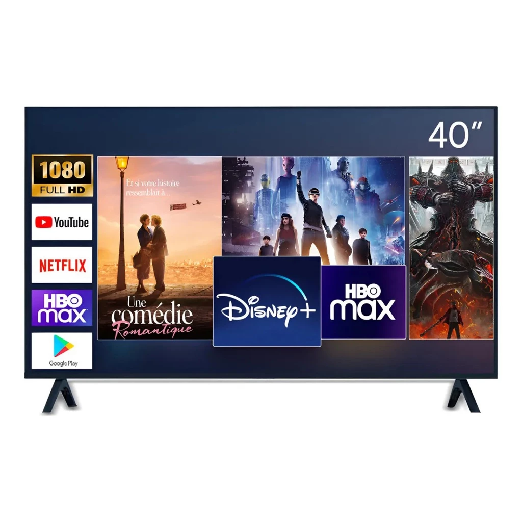 Smart TV 40 Polegadas RAY VASI Full HD Wi-Fi 100/240V Android TV - Com Controle Remoto Padrão