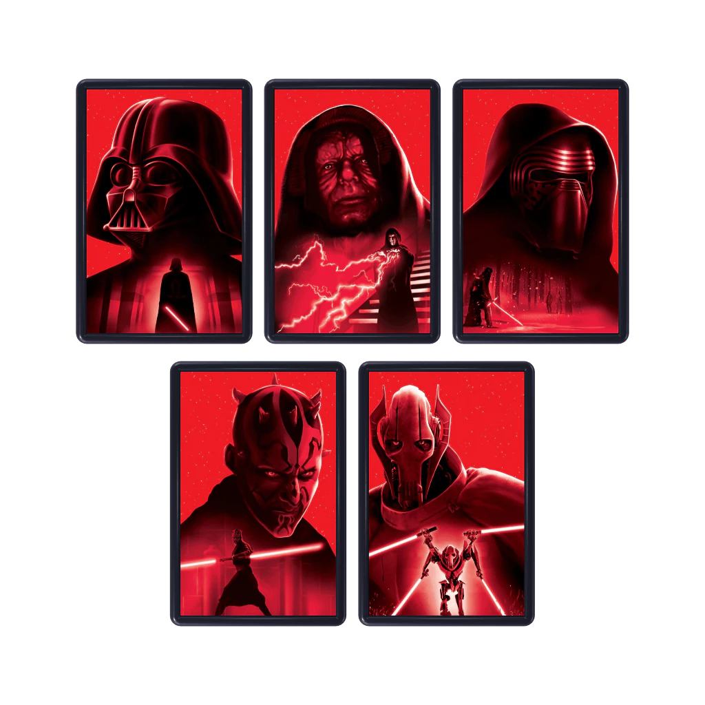 Kit de 5 Quadros Decorativos Com moldura Tamanho 20x30cm Tema Star Wars Diversos Personagens