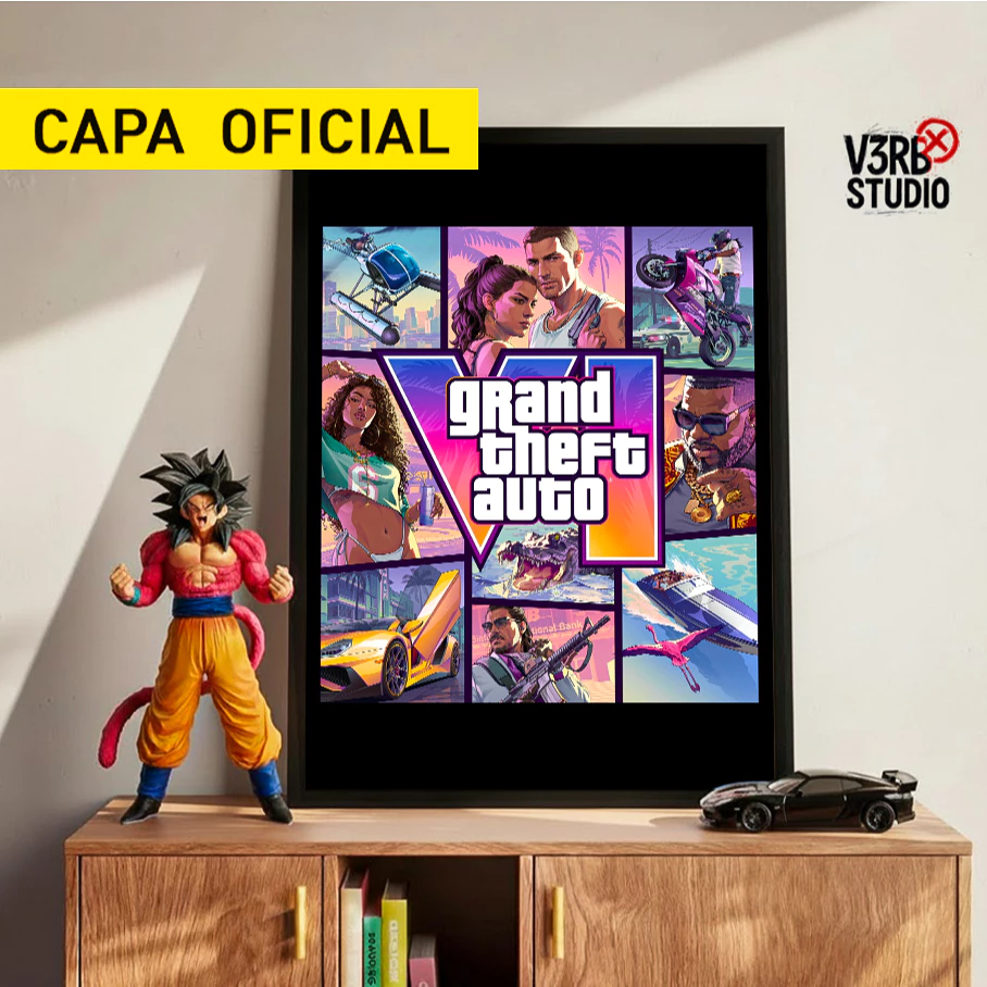 Quadro grande com moldura GTA 6