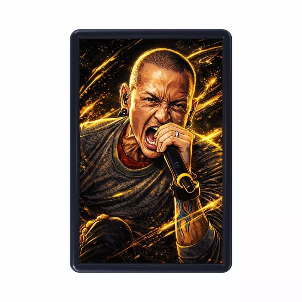 Quadro decorativo Chester Bennington Linkin Park Tamanho 30x20cm com moldura