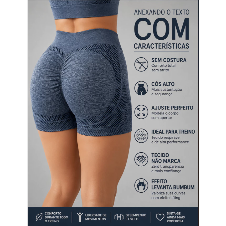 Shorts Feminino Cintura Alta Vermelho - Secagem Rápida, Sem Costura, Design Sorridente