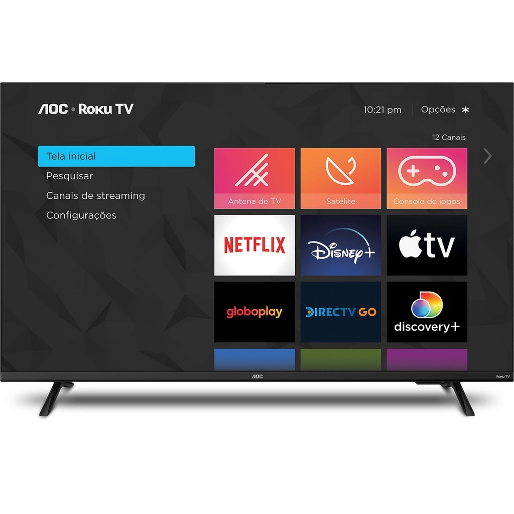 Smart TV AOC LED 32" HD WI-FI Roku TV HDMI USB - 32S5045/78G Novo
