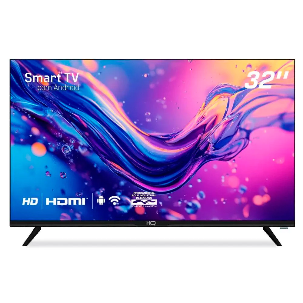 Smart Tv HQ 32'' HD HQS32NKHM Slim processador Quad-Core CA55 3 HDMI