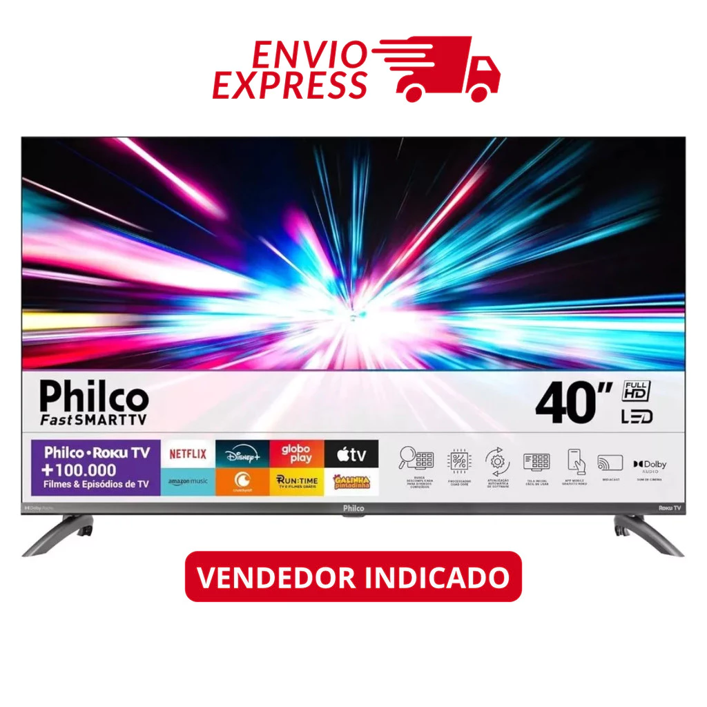 Smart TV 40" Philco LED Roku TV Dolby Audio PTV40M9GR2CGB