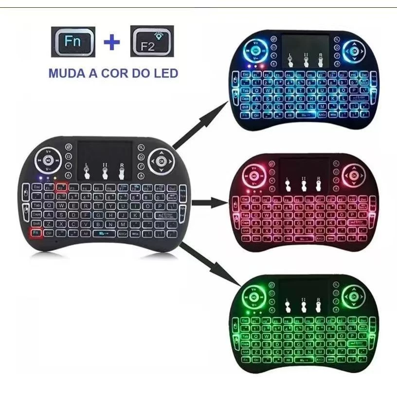 Mini Teclado Controle Sem Fio Para Smart Tv Tv Box Pc