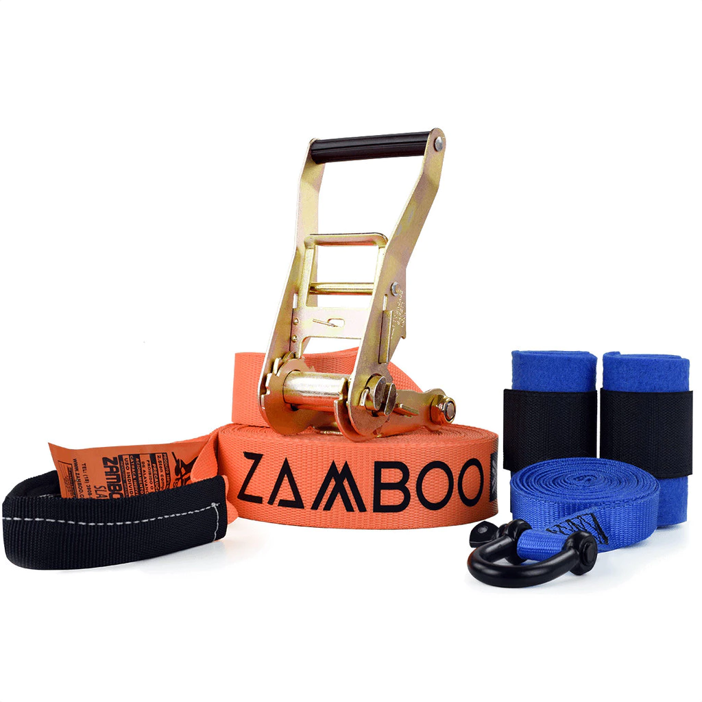 Kit Zamboo ExtremeLine laranja de 30 metros com backup e protetores Kit Zamboo ExtremeLine laranja de 30 metros com backup e protetores